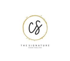 c s cs initiale lettre écriture et Signature logo. une concept écriture initiale logo avec modèle élément. vecteur