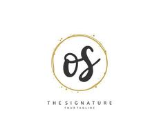 o s os initiale lettre écriture et Signature logo. une concept écriture initiale logo avec modèle élément. vecteur