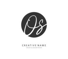 o s os initiale lettre écriture et Signature logo. une concept écriture initiale logo avec modèle élément. vecteur