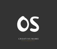 o s os initiale lettre écriture et Signature logo. une concept écriture initiale logo avec modèle élément. vecteur