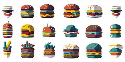 cuisine vecteur illustration de savoureux des hamburgers