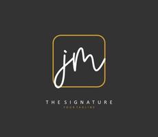 j m jm initiale lettre écriture et Signature logo. une concept écriture initiale logo avec modèle élément. vecteur