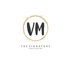 v m vm initiale lettre écriture et Signature logo. une concept écriture initiale logo avec modèle élément. vecteur