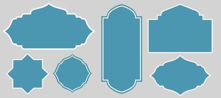 islamique formes collection meilleur pour étiqueter, cadre, et bannière Contexte. bleu islamique Cadre avec blanc frontière vecteur