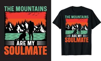 le montagnes sont mon âme sœur - Montagne illustration impression avec slogan T-shirt conception vecteur