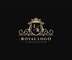 initiale ir lettre luxueux marque logo modèle, pour restaurant, royalties, boutique, café, hôtel, héraldique, bijoux, mode et autre vecteur illustration.