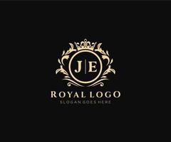 initiale je lettre luxueux marque logo modèle, pour restaurant, royalties, boutique, café, hôtel, héraldique, bijoux, mode et autre vecteur illustration.