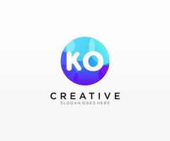 ko initiale logo avec coloré cercle modèle vecteur. vecteur