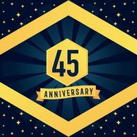 45 année anniversaire logotype conception avec bleu torsion infini plusieurs ligne conception dans Jaune Couleur frontière modèle vecteur illustration