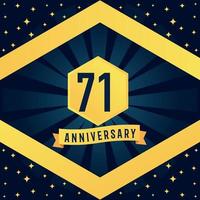 71 année anniversaire logotype conception avec bleu torsion infini plusieurs ligne conception dans Jaune Couleur frontière modèle vecteur illustration