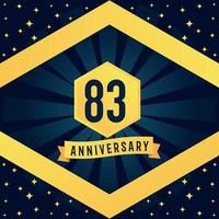 83 année anniversaire logotype conception avec bleu torsion infini plusieurs ligne conception dans Jaune Couleur frontière modèle vecteur illustration