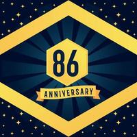 86 année anniversaire logotype conception avec bleu torsion infini plusieurs ligne conception dans Jaune Couleur frontière modèle vecteur illustration