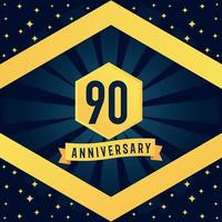 90 année anniversaire logotype conception avec bleu torsion infini plusieurs ligne conception dans Jaune Couleur frontière modèle vecteur illustration