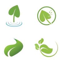 Naturel vert feuille logo icône modèle vecteur