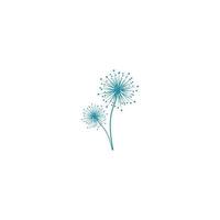 pissenlit fleur logo avec modèle vecteur illustration