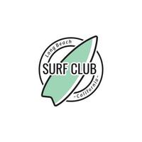 planche de surf ancien logo modèle. vecteur