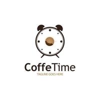 café temps vecteur illustration logo modèle avec plat concept.