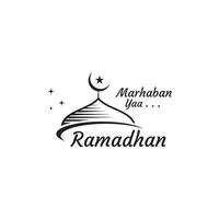 marhaban toi ramadhan logo modèle et islamique symbole vecteur