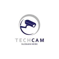 vidéosurveillance La technologie et Sécurité logo modèle. vecteur