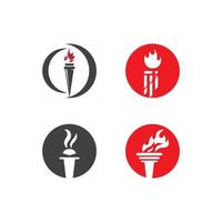 torche logo icône avec concept vecteur illustration modèle