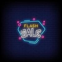 vecteur de texte de style vente flash enseignes au néon