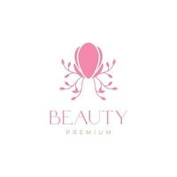 beauté plante fleurs Rose fleur féminin minimal logo conception vecteur