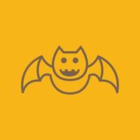 nocturne animal chauve souris graisse mouche nuit mascotte mignonne sourire minimal moderne logo conception conception vecteur