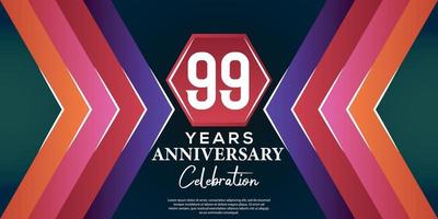 99 année anniversaire fête conception avec luxe abstrait Couleur style sur luxe noir motif vecteur