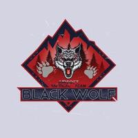 noir Loup airsoft tactique équipe logo conception vecteur