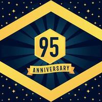 95 année anniversaire logotype conception avec bleu torsion infini plusieurs ligne conception dans Jaune Couleur frontière modèle vecteur illustration