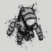 illustration de l & # 39; astronaute grunge vecteur