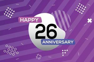 26e année anniversaire logo vecteur conception anniversaire fête avec coloré géométrique formes abstrait illustration