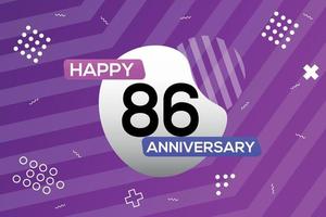 86e année anniversaire logo vecteur conception anniversaire fête avec coloré géométrique formes abstrait illustration