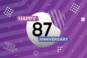 87e année anniversaire logo vecteur conception anniversaire fête avec coloré géométrique formes abstrait illustration