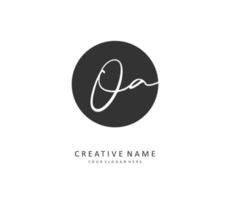 o une oa initiale lettre écriture et Signature logo. une concept écriture initiale logo avec modèle élément. vecteur