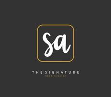 sa initiale lettre écriture et Signature logo. une concept écriture initiale logo avec modèle élément. vecteur