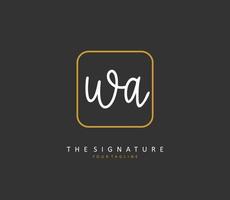 w une Washington initiale lettre écriture et Signature logo. une concept écriture initiale logo avec modèle élément. vecteur