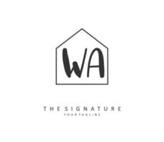 w une Washington initiale lettre écriture et Signature logo. une concept écriture initiale logo avec modèle élément. vecteur