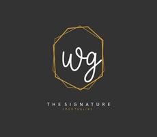wg initiale lettre écriture et Signature logo. une concept écriture initiale logo avec modèle élément. vecteur