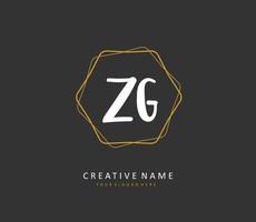 zg initiale lettre écriture et Signature logo. une concept écriture initiale logo avec modèle élément. vecteur
