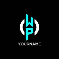 wp cercle monogramme logo vecteur