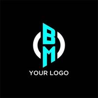 bm cercle monogramme logo vecteur