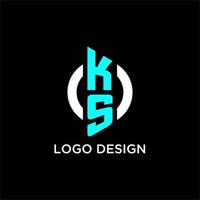 ks cercle monogramme logo vecteur