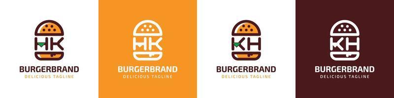 lettre hk et kh Burger logo, adapté pour tout affaires en relation à Burger avec hk ou kh initiales. vecteur