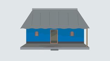 2d Indien village bleu maison arrière-plan, Animé village maison dehors, village maison Animé Contexte vecteur