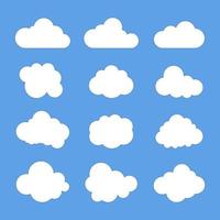nuage panneaux, ciel symboles. bleu Contexte. vecteur illustration