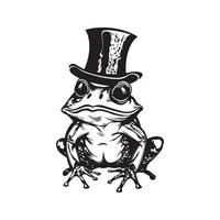 magicien grenouille avec chapeau, vecteur concept numérique art ,main tiré illustration