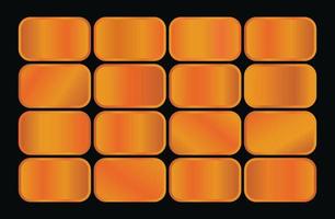 une noir Contexte avec Orange carrés et le or pente Couleur échantillon Couleur pantone vecteur