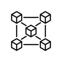 blockchain icône dans ligne style conception isolé sur blanc Contexte. modifiable accident vasculaire cérébral. vecteur