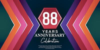 88 année anniversaire fête conception avec luxe abstrait Couleur style sur luxe noir motif vecteur